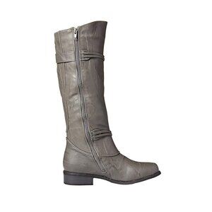 NiB Brinley Co. Women's Full Zip Up Riding Boots Gray Size 10 M $95 RY1343